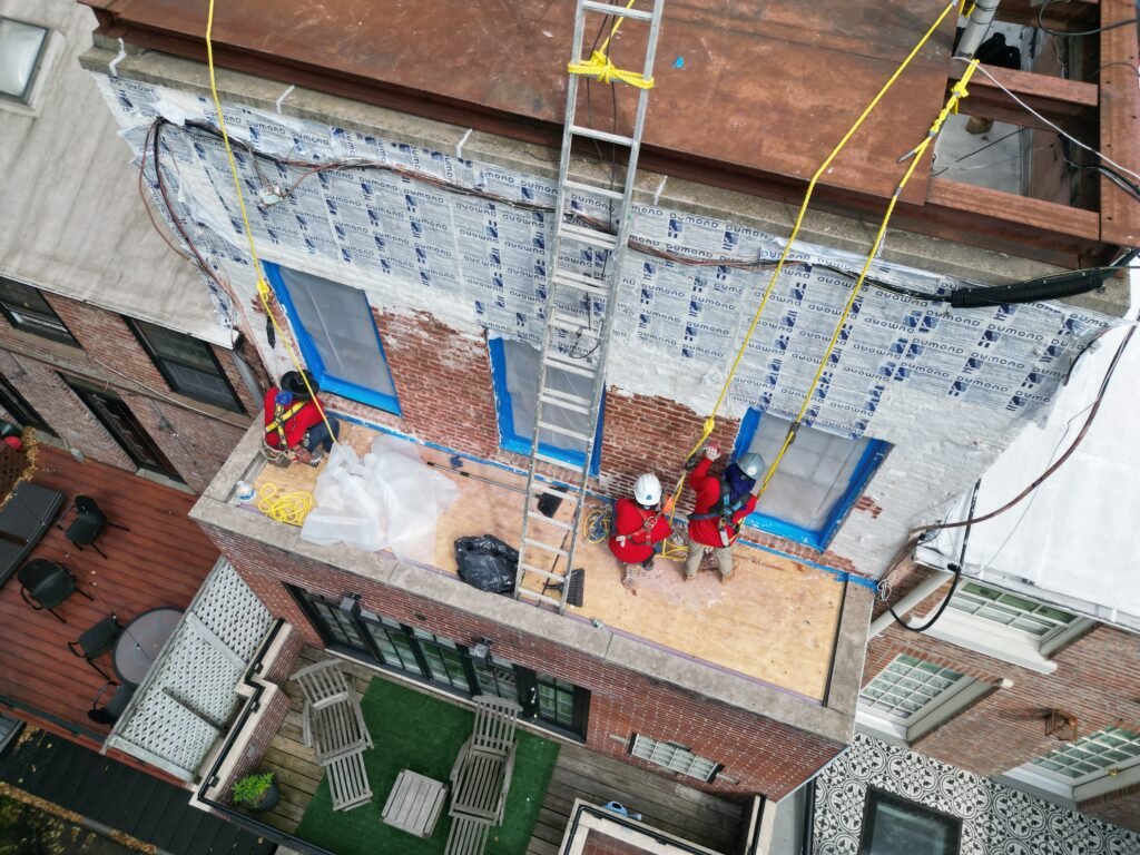 Brick And Stucco repair in townhouse in Manhattan NYC