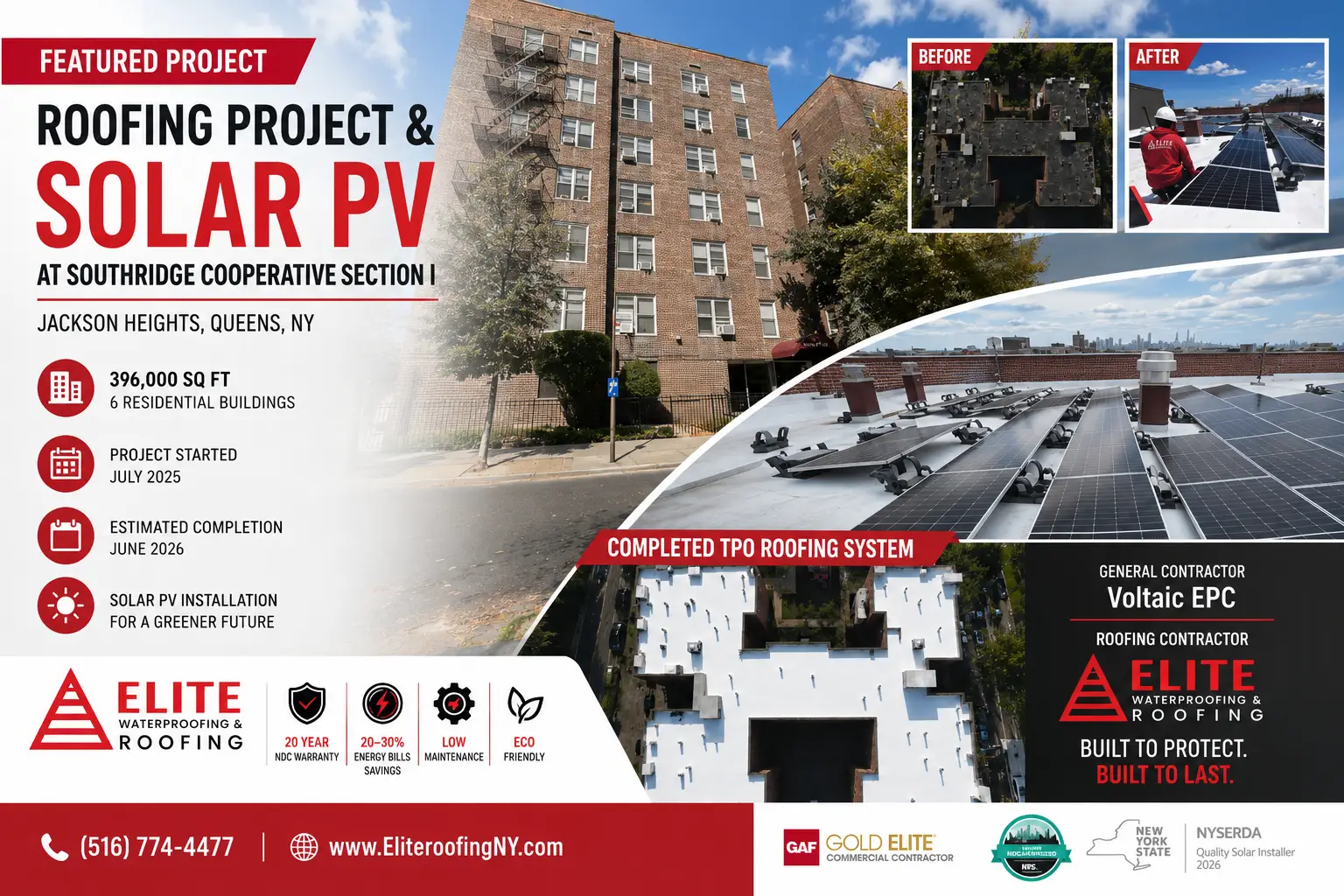 Our Latest Solar and Commercial Roofing Project in Queens, NY