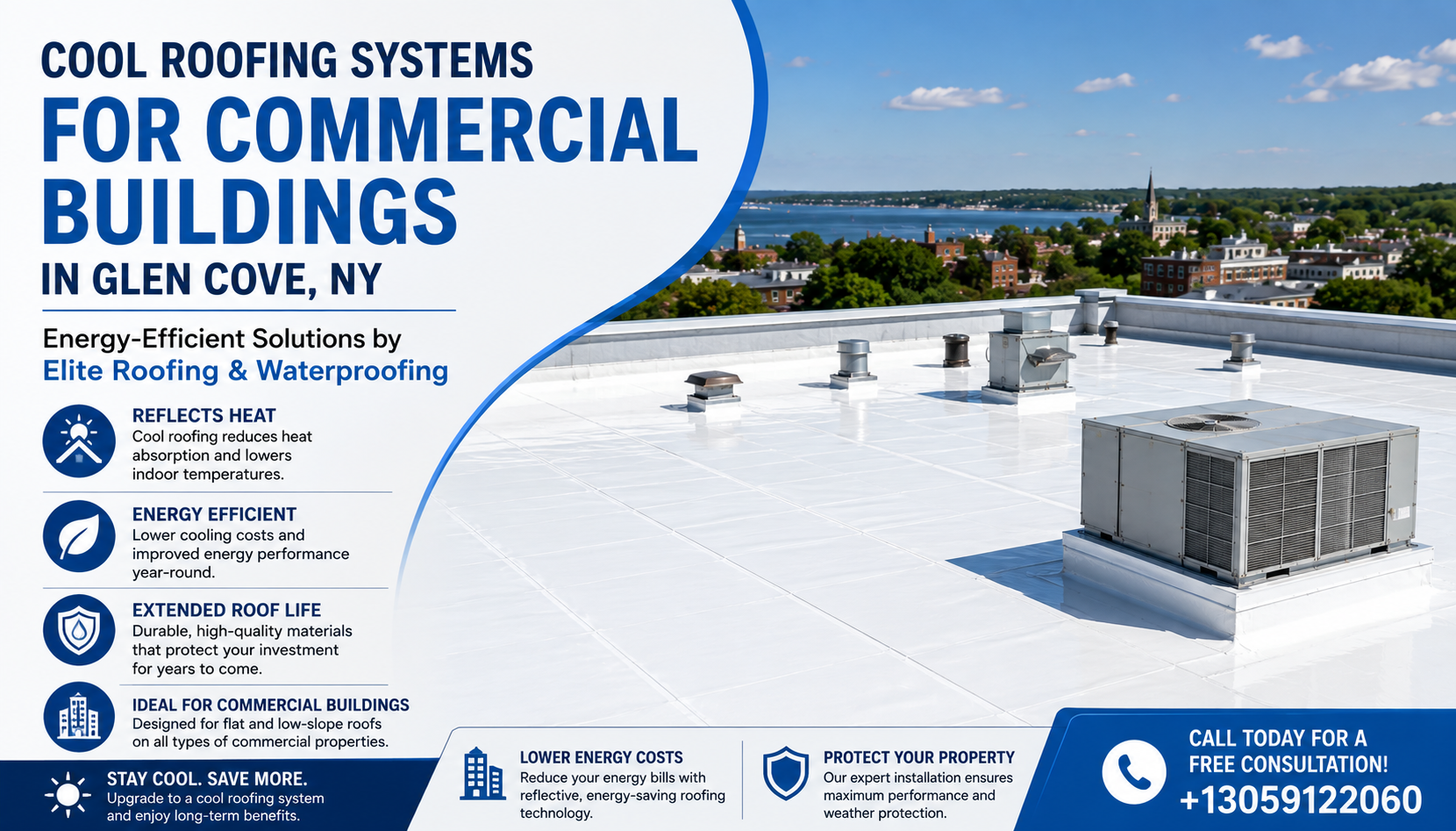 Cool Roofing Systems for Commercial Buildings in Glen Cove, NY – Energy-Efficient Solutions by Elite Roofing & Waterproofing