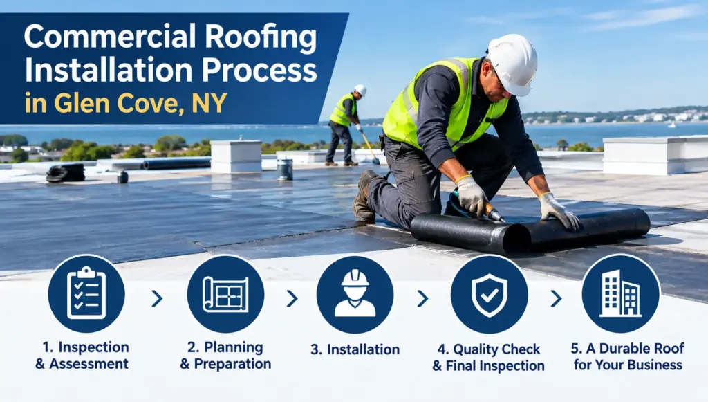 Commercial Roofing Installation Process in Glen Cove, NY