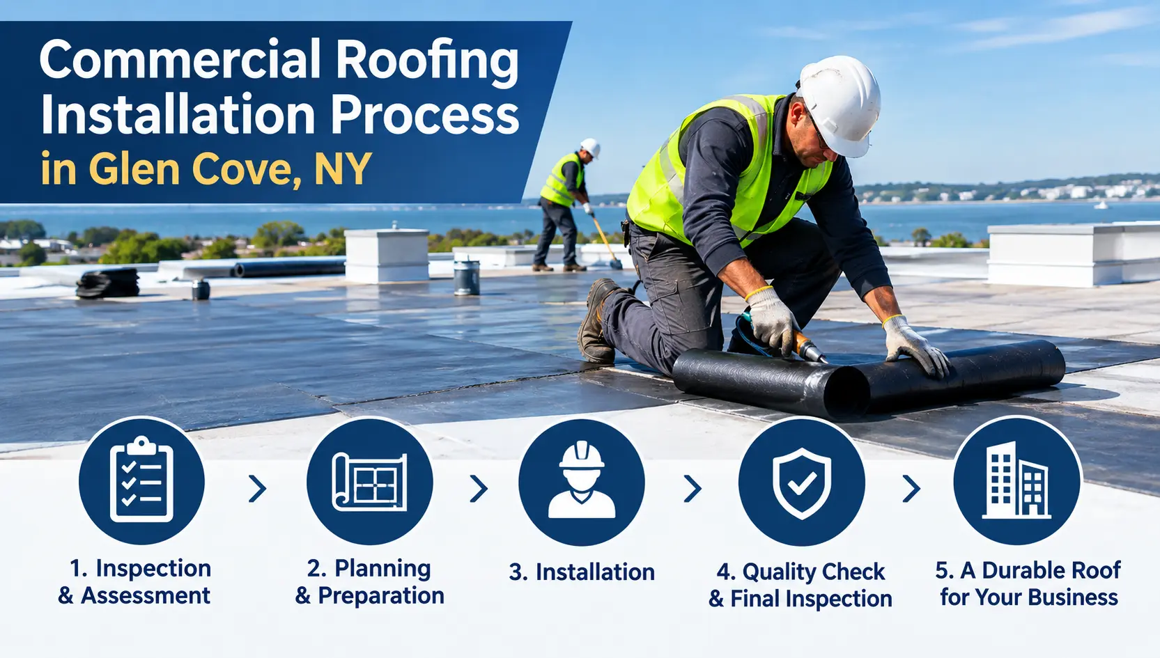 Commercial Roofing Installation Process in Glen Cove, NY